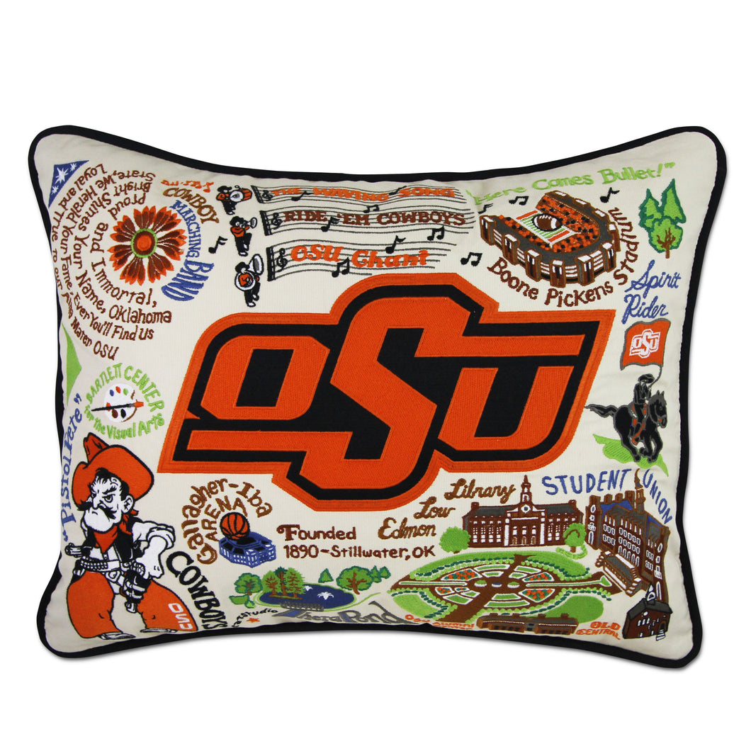 Oklahoma State University Collegiate Embroidered Pillow Pillow catstudio 