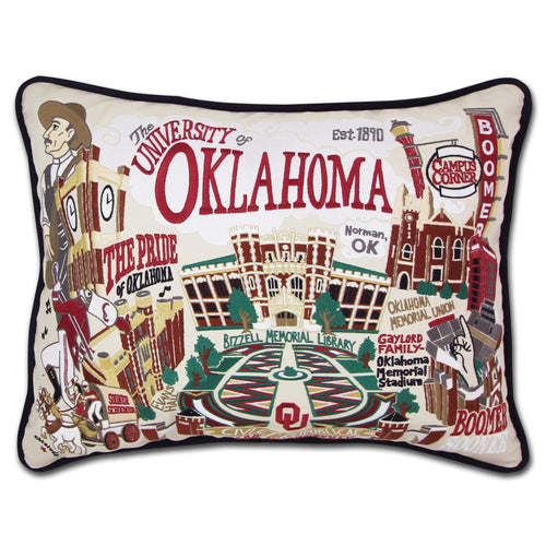 Oklahoma, University of Collegiate Embroidered Pillow - catstudio 