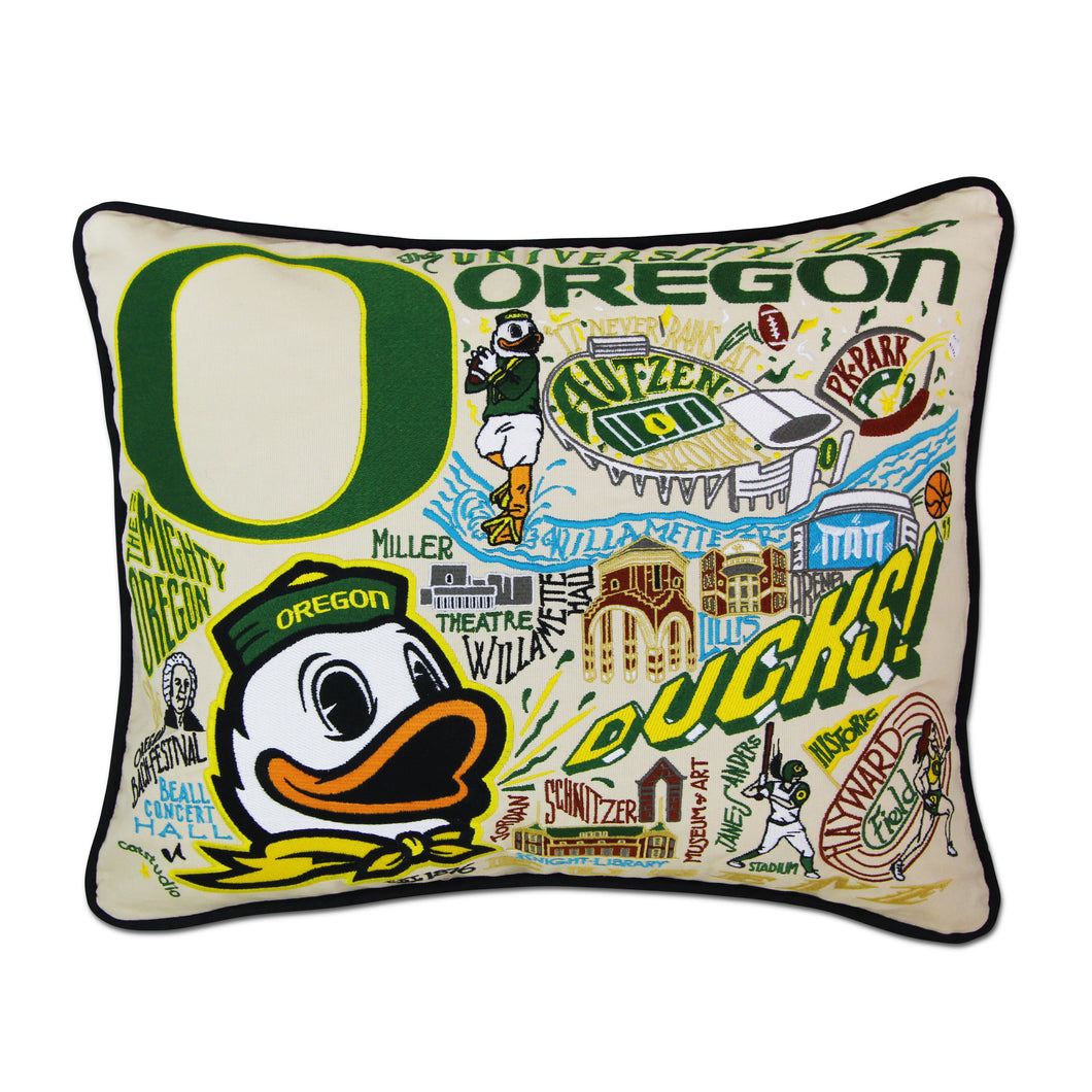 Oregon, University of Collegiate Embroidered Pillow Pillow catstudio 
