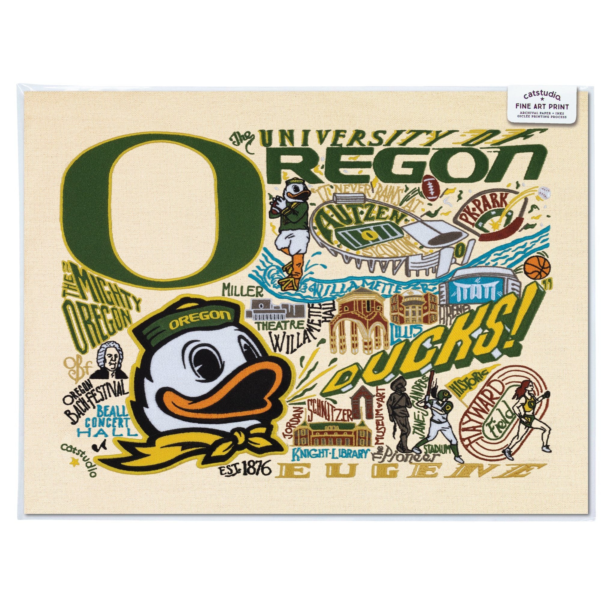 University of Oregon Collegiate Fine Art Print