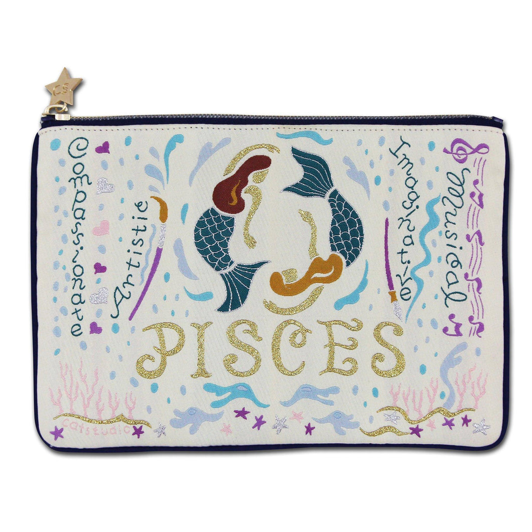 Pisces Astrology Zip Pouch - catstudio