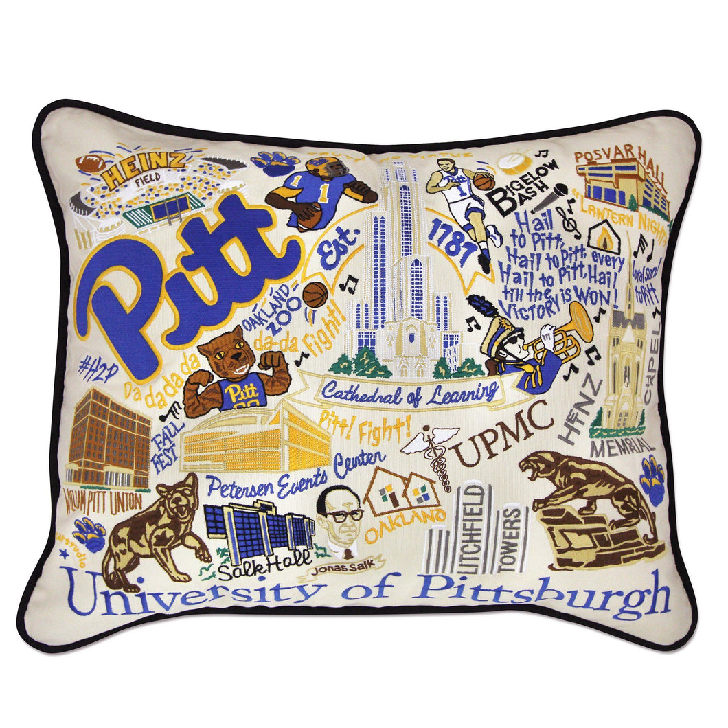 Pittsburgh, University of Collegiate Embroidered Pillow - catstudio 