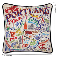 Load image into Gallery viewer, Portland, ME Hand-Embroidered Pillow - catstudio 
