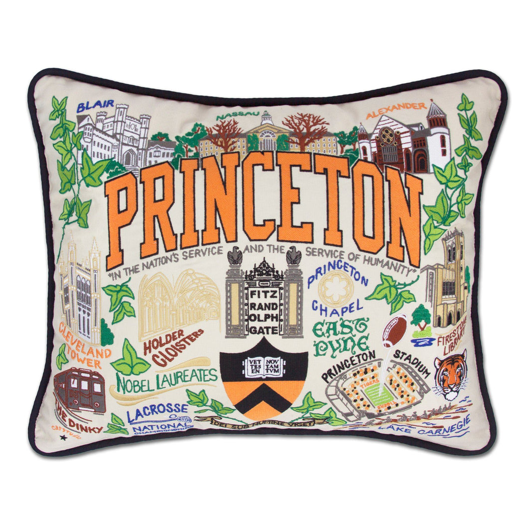 Princeton University Collegiate Embroidered Pillow - catstudio