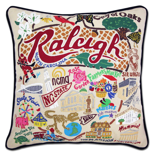 Raleigh Hand-Embroidered Pillow - catstudio