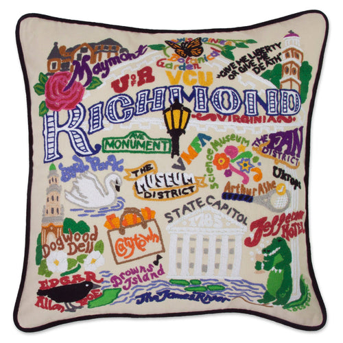 Richmond Hand-Embroidered Pillow - catstudio