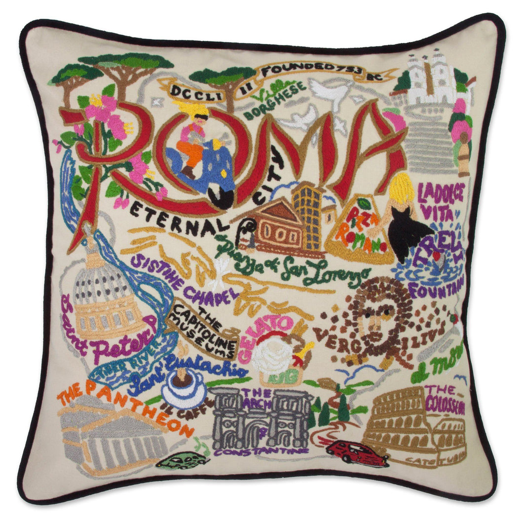 Roma Hand-Embroidered Pillow - catstudio