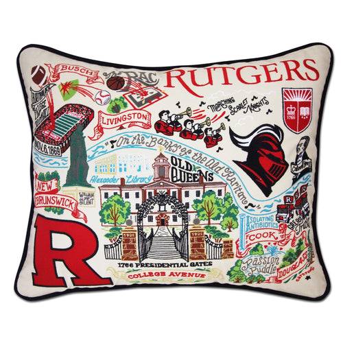 Rutgers University Collegiate Embroidered Pillow - catstudio