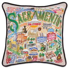 Load image into Gallery viewer, Sacramento Hand-Embroidered Pillow - catstudio
