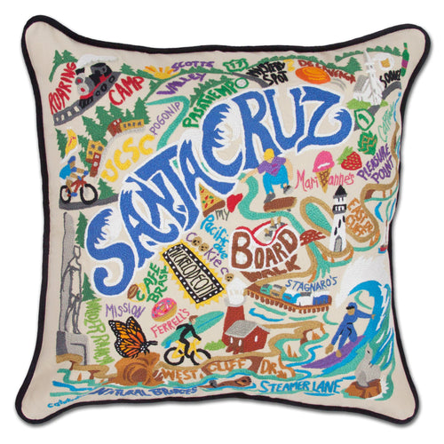 Santa Cruz Hand-Embroidered Pillow - catstudio