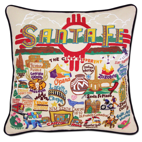 Santa Fe Hand-Embroidered Pillow - catstudio