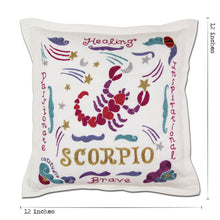 Load image into Gallery viewer, Scorpio Astrology Hand-Embroidered Pillow Pillow catstudio
