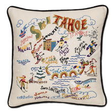 Load image into Gallery viewer, Ski Tahoe Hand-Embroidered Pillow - catstudio
