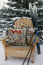 Load image into Gallery viewer, Ski Vail Hand-Embroidered Pillow - catstudio
