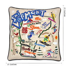 Load image into Gallery viewer, Ski Vermont Hand-Embroidered Pillow Pillow catstudio 
