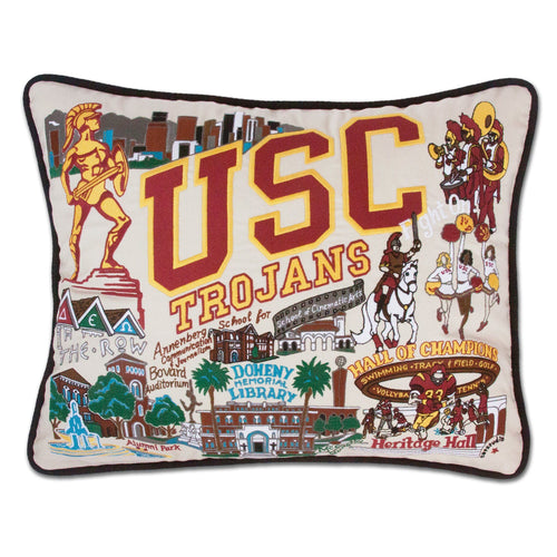 Southern California, University of (USC) Collegiate XL Hand-Embroidered Pillow - catstudio 