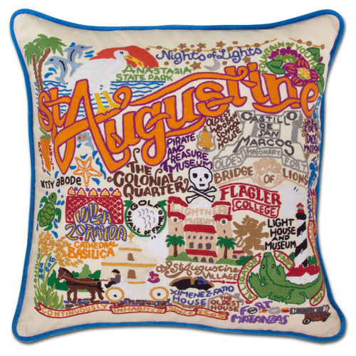 St. Augustine Hand-Embroidered Pillow - catstudio