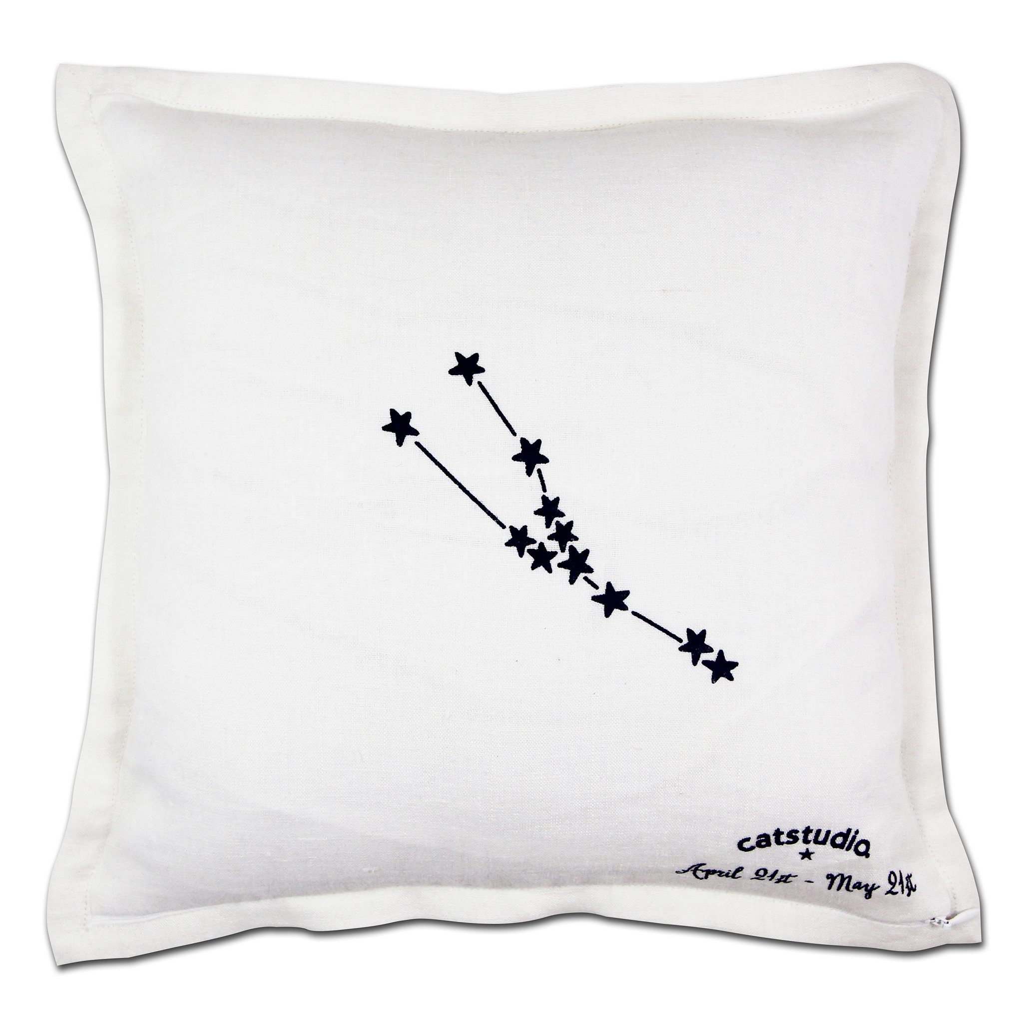 Taurus Hand-Embroidered Pillow | Astrology Collection by catstudio ...