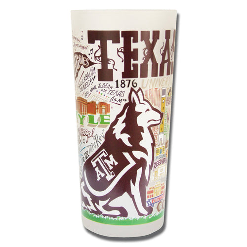 Texas A&M University Collegiate Drinking Glass - catstudio 