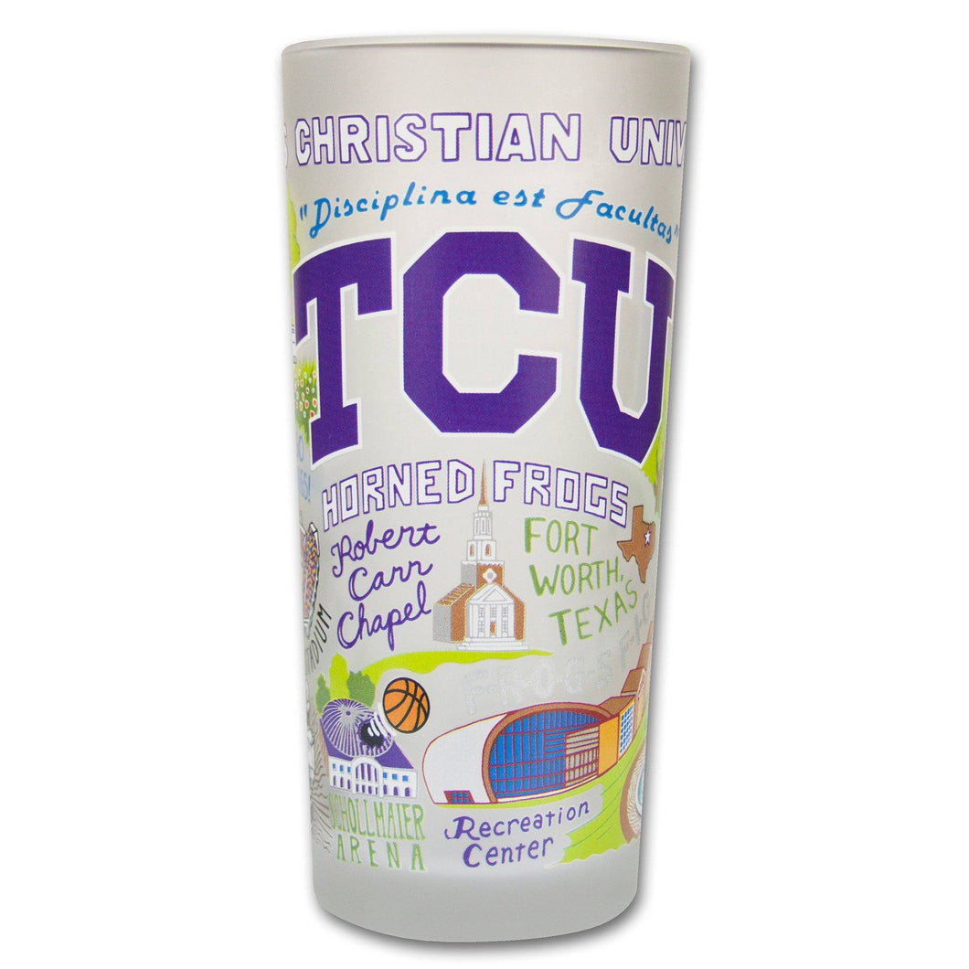 Texas Christian University (TCU) Collegiate Drinking Glass - catstudio 