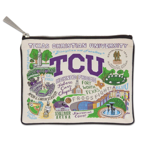 Texas Christian University (TCU) Collegiate Zip Pouch - catstudio