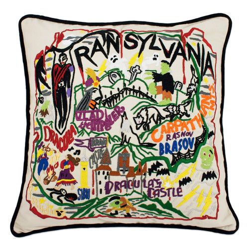 Transylvania Hand-Embroidered Pillow - catstudio
