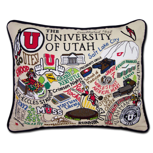 Utah, University of Collegiate Embroidered Pillow - catstudio 