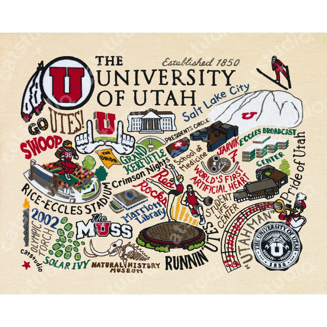 Utah, University of Collegiate Fine Art Print - catstudio 