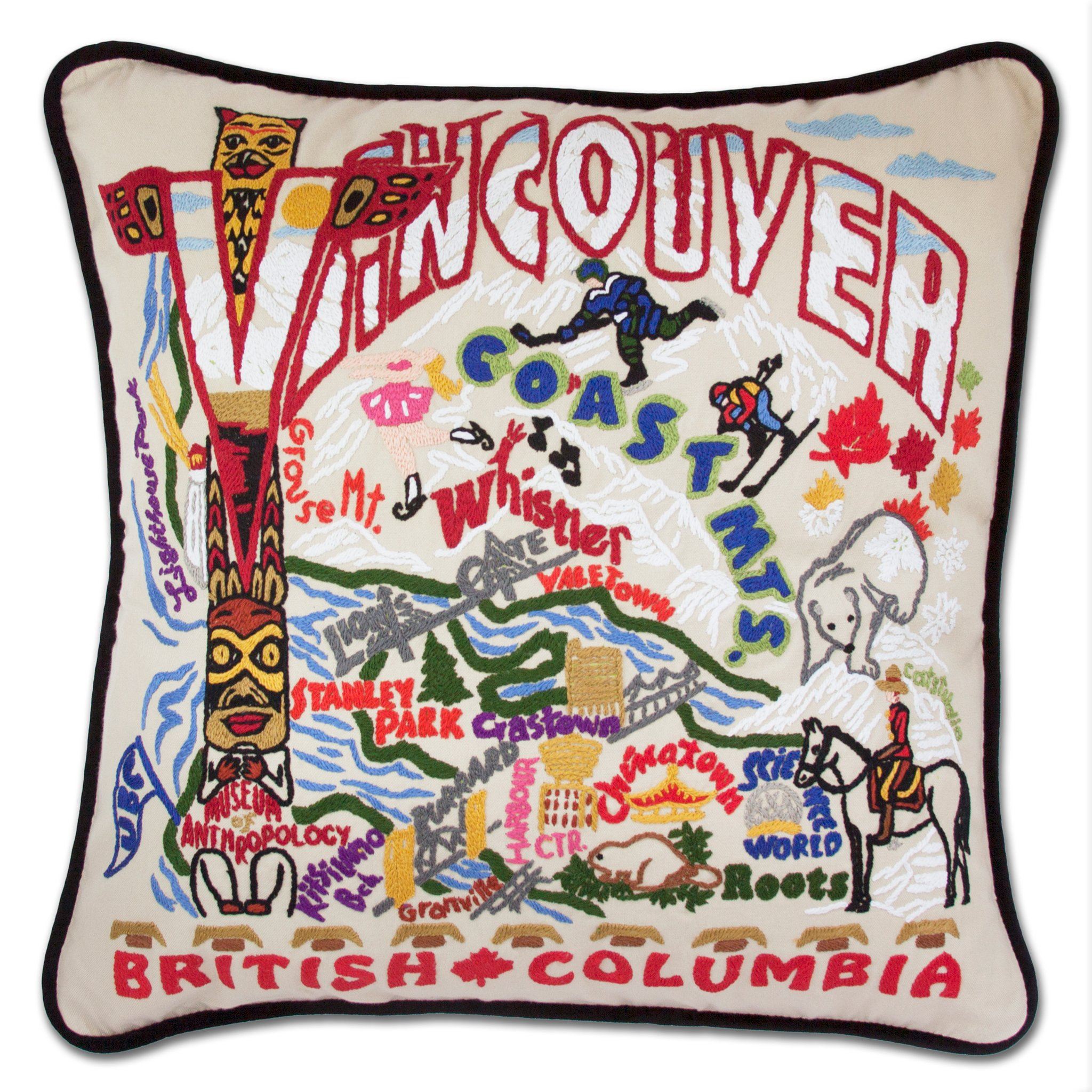 Vancouver HandEmbroidered Pillow International Collection by