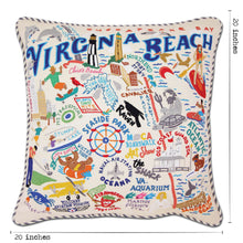 Load image into Gallery viewer, Virginia Beach Hand-Embroidered Pillow - catstudio

