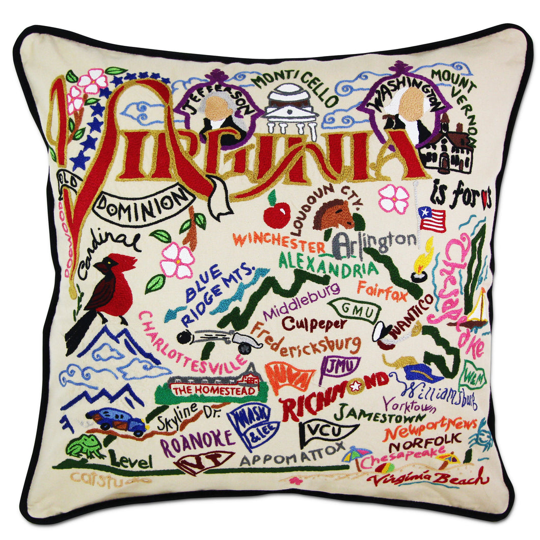 Virginia Hand-Embroidered Pillow Pillow catstudio