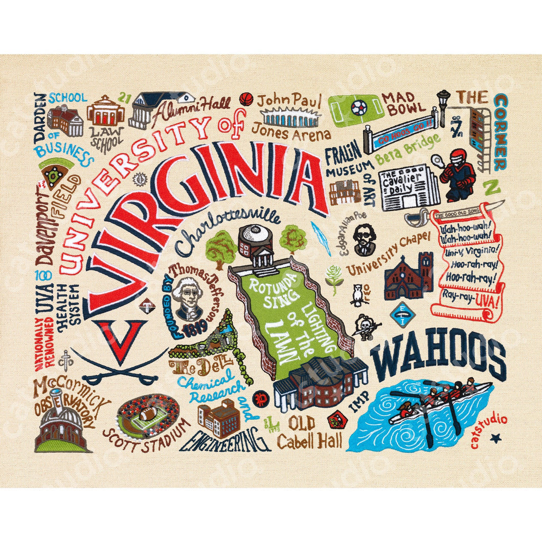 Virginia, University of Collegiate Fine Art Print Art Print catstudio 