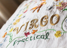 Load image into Gallery viewer, Virgo Astrology Hand-Embroidered Pillow - catstudio
