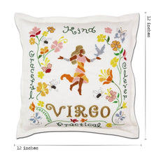 Load image into Gallery viewer, Virgo Astrology Hand-Embroidered Pillow Pillow catstudio
