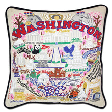 Load image into Gallery viewer, Washington DC Hand-Embroidered Pillow - catstudio
