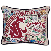 Load image into Gallery viewer, Washington State University Collegiate Embroidered Pillow - catstudio
