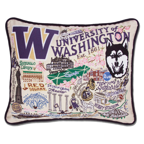 Washington, University of Collegiate Embroidered Pillow - catstudio 