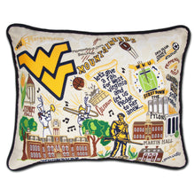 Load image into Gallery viewer, West Virginia University Collegiate Embroidered Pillow - catstudio
