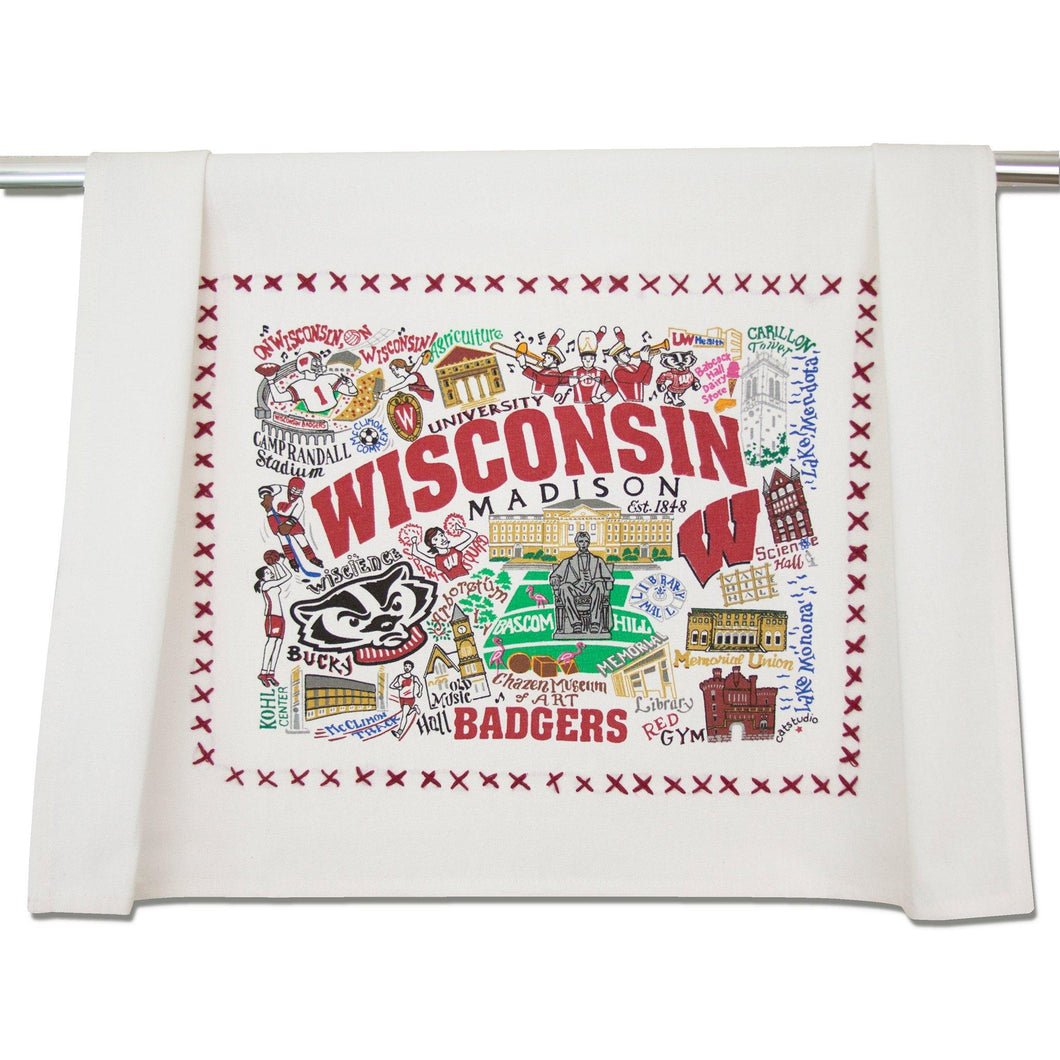 Wisconsin, University of Collegiate Dish Towel - catstudio 