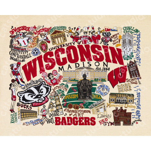 Wisconsin, University of Collegiate Fine Art Print - catstudio 