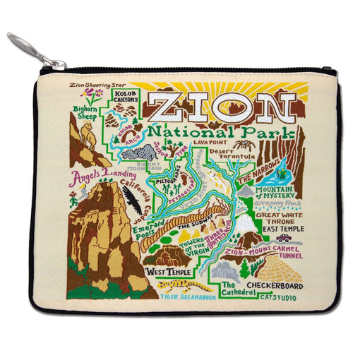 Zion National Park Zip Pouch - Natural Pouch catstudio 